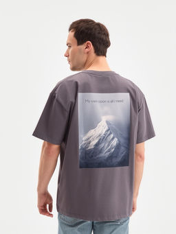 Футболка мужская MINAKU: Own opion, серая, р-р 50-52