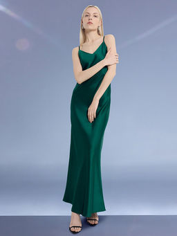 Платье-комбинация зеленое