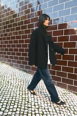 SHORT COAT WITH WOOL AND HIGH NECK - Zara фото 5