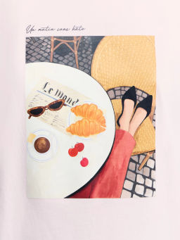 Прямой лонгслив с принтом / Zarina фото 7