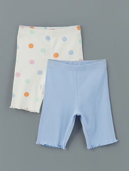 Puantiyeli Bask?l? K?z ?ocuk Tayt 2li