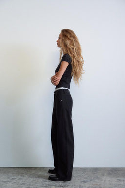 TRF CURVED HIGH-WAIST JEANS - Zara фото 4