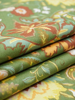 Сатин Турецкий мотив цв.кленово-зеленый, ш.2.5м, хлопок-100%, 120гр/м.кв - Купава фото 2