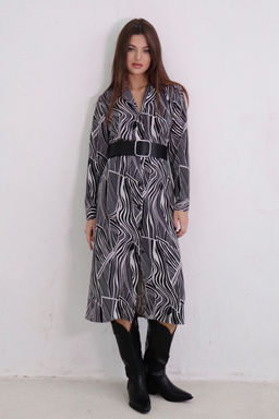 Платье-рубашка с английским воротником принт - Martichelli фото 389