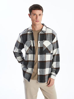 Regular Fit Uzun Kollu Ekose Erkek G?mlek Ceket