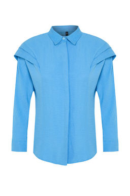 Mavi Omuz Volanl? Dokuma Gomlek TWOAW22GO0375 - Trendyolmilla фото 6