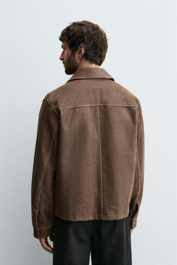 CROPPED FIT LEATHER JACKET