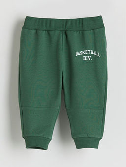 Bisiklet Yaka Bask?l? Erkek Bebek Sweatshirt ve E?ofman Alt 2li