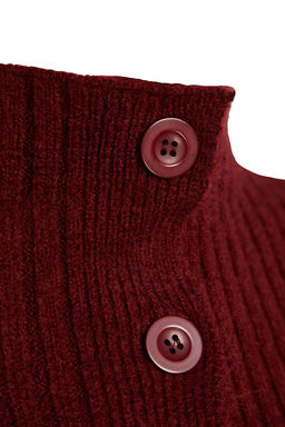Bordo Crop Yumusak Dokulu Dik Yaka Triko H?rka TWOAW22HI0174