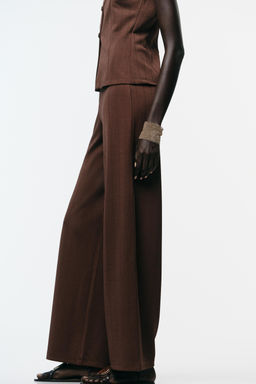 WIDE TWILL TROUSERS - Zara фото 3