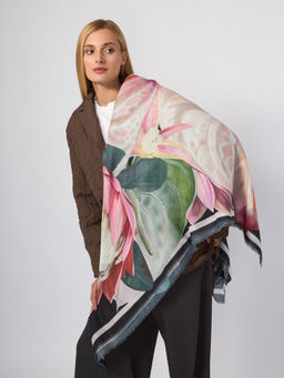 Платок жен. виск+шерсть 130х130 LG33-152-05 - Labbra фото 3