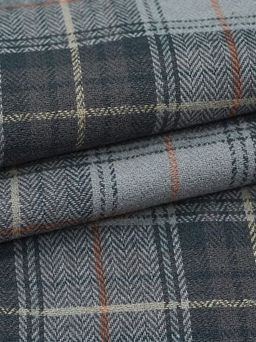 Фуле Клетка цв.серо-фиолетовый/кофейно-лиловый, ш.1.45м, хлопок-100%, 155гр/м.кв - Купава фото 6