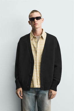 CARDIGAN WITH DISTRESSED RIBBED TRIMS - Zara фото 2