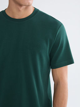 Bisiklet Yaka Bask?l? Erkek Ti??rt