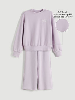 Bisiklet Yaka K?z ?ocuk Soft Touch Sweatshirt ve E?ofman Alt?