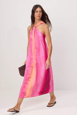 TRENDYOLMILLA Pembe Duz Kesim Yaka Detayl? Maxi Dokuma Elbise TWOSS24EL00387 фото 18