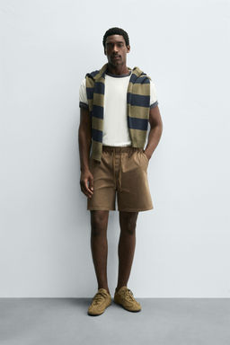 LYOCELL-COTTON RELAXED FIT BERMUDA SHORTS