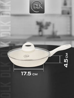 Сковорода с крышкой 22х5 см (1,6 л) с АПП, цвет: кремовый/золотой, арт. 5050-CRM/GD-22. - D.L.K. фото 2