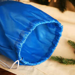 Мешок для подарков с новогодним узором, на шнурке, размер 35×1×42 см, синий