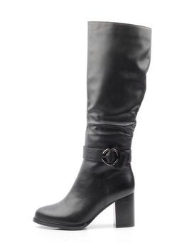 02-K56-D1 BLACK Сапоги зимние женские (натуральная кожа, натуральный мех (еврозима)) - Фабричный китай фото 12