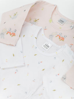 Комбинезон для девочки с длиным рукавом 2шт., бел/роз - Lesi kids фото 17
