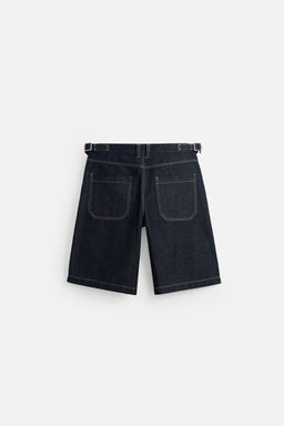 BELTED BAGGY FIT DENIM BERMUDA SHORTS - Zara фото 18