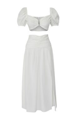 Siyah Dokuma Aksesuarl? Y?rtmacl? Bluz Etek Plaj Tak?m TBESS24AU00036 - Trendyolmilla фото 13