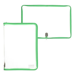 Папка пластиковая А4, 325 х 230 х 25 мм, молния вокруг, Calligrata Офис, ПМ-А4-01, 0.5 мм, прозрачная, Pastel, зелёная