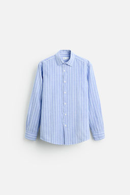 STRIPED COTTON - LINEN SHIRT - Zara фото 7