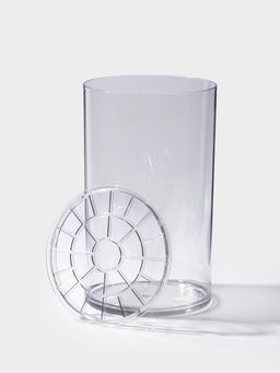 Ваза для цветов с крышкой «Альваро», 25×15 см, пластик, прозрачная