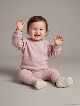 Bisiklet Yaka Basic K?z ?ocuk Sweatshirt ve Tayt