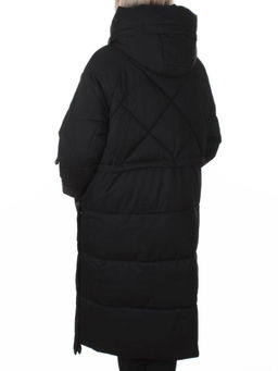 6615 BLACK Пальто зимнее женское (200 гр. холлофайбер)