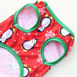 Майка для собаки "Новогодний БУМ-Веселые Пингвины" размер L (45*35см) Ultramarine