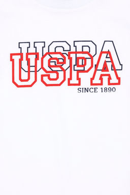 Футболка базовая U.S. Polo Assn для мальчиков с круглым вырезом белая из хлопка  фото 8