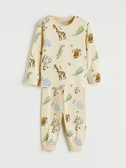 Bask?l? Erkek ?ocuk Pijama Tak?m?