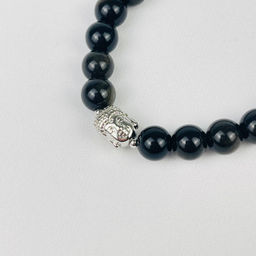 Браслет Будда из золотистого Обсидиана 19 см