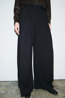 ZW COLLECTION WIDE-LEG PINSTRIPE TROUSERS - Zara фото 5