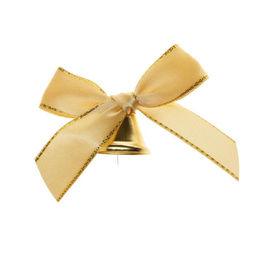 Цена за 5 шт. Колокольчик на булавке с бантом, золотой, d = 2,6 см