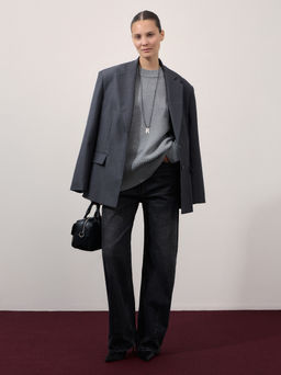 Оверсайз джемпер с шерстью в составе / Zarina  фото 3