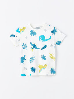 Bisiklet Yaka K?sa Kollu Bask?l? Erkek Bebek Ti??rt