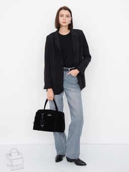 Сумка женская кожаная 2410YF black Polina&Eiterou