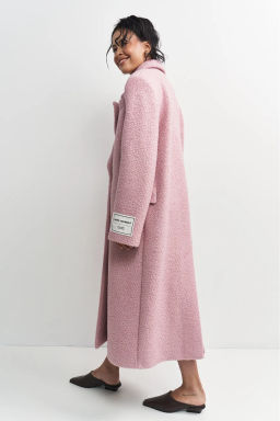 Пальто-макси из вареной шерсти Конфетно-розовый - Erist store фото 8