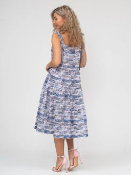 Сарафан женский, цвет синий белый бежевый