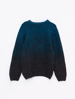 Bisiklet Yaka Desenli Uzun Kollu Erkek ?ocuk Triko Kazak - Waikiki фото 2