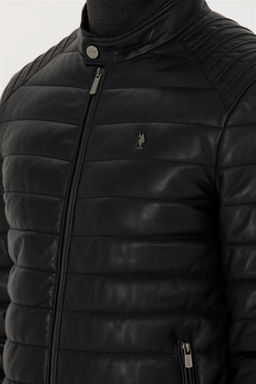 U. S. Polo Assn / Мужская черная кожаная куртка - U.s. polo assn фото 14