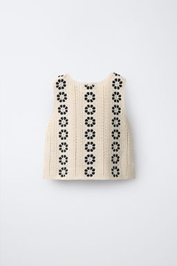 TOP PUNTO FLORES CROCHET / Crudo - Zara фото 2