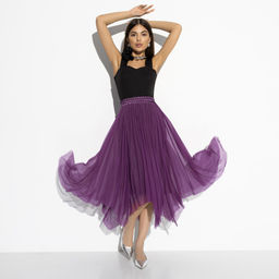 Юбка из сетки, Экстремально прекрасна (violet, нью) - Charutti фото 4