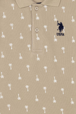 Футболка U.S. Polo Assn для мальчиков из хлопка светло-хаки  фото 8