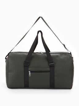 Сумка дорожная, искусственная кожа, 2 кармана, длинный ремень, 54×26×29 см, зелёная