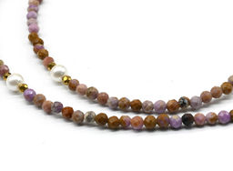 Чокер из фосфосидерита шарик гр.3мм, вставка майорка шарик 4мм, 39см